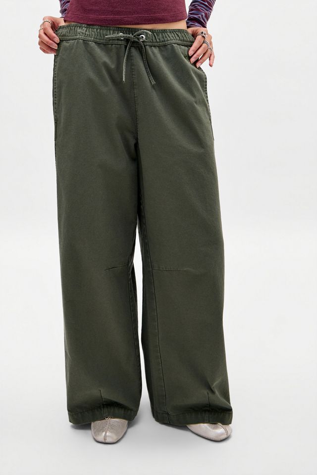 Roxy UO Exclusive Khaki Washed Canvas Trousers #1