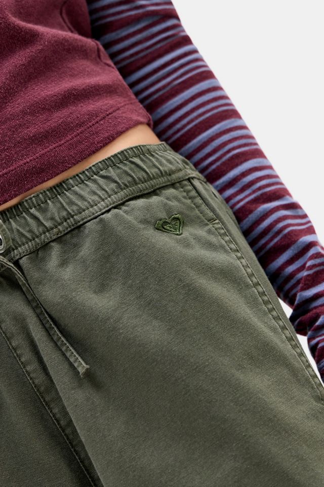 Roxy UO Exclusive Khaki Washed Canvas Trousers #2