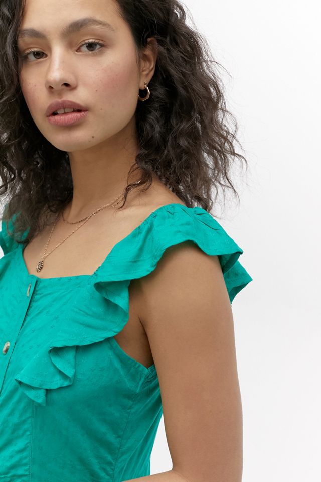 sincerely jules green dress Lace Trim Green Olive Velvet Dress main image 0