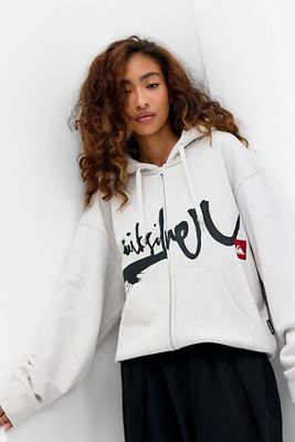 Quiksilver UO Exclusive Grey Zip-Through Hoodie