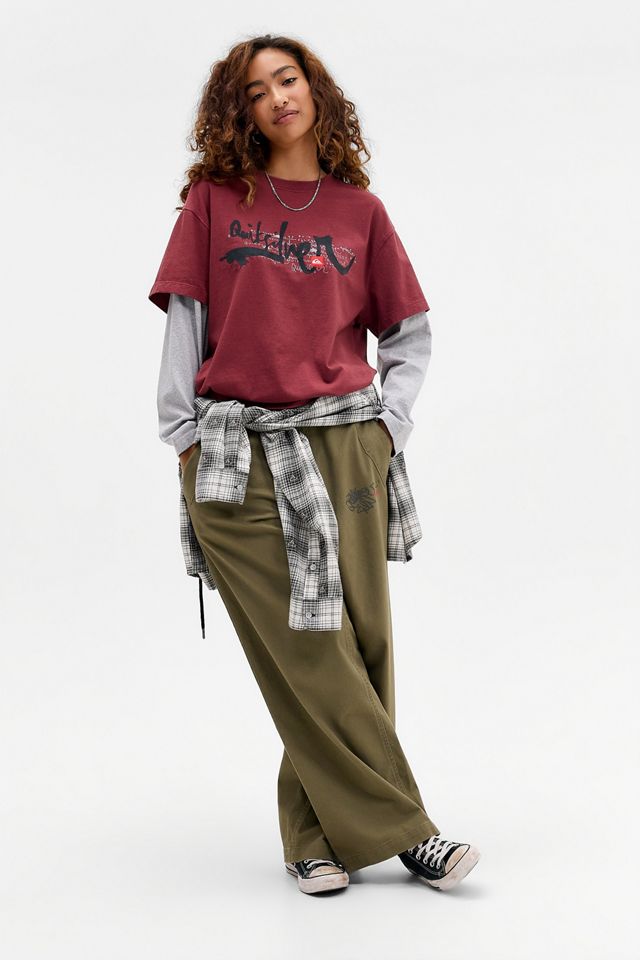 Pantaloni larghi kaki UO Exclusive Quiksilver #1