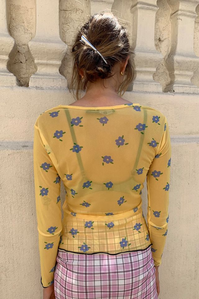 Daisy Street Floral Contrast Seam Long-Sleeve Top #2