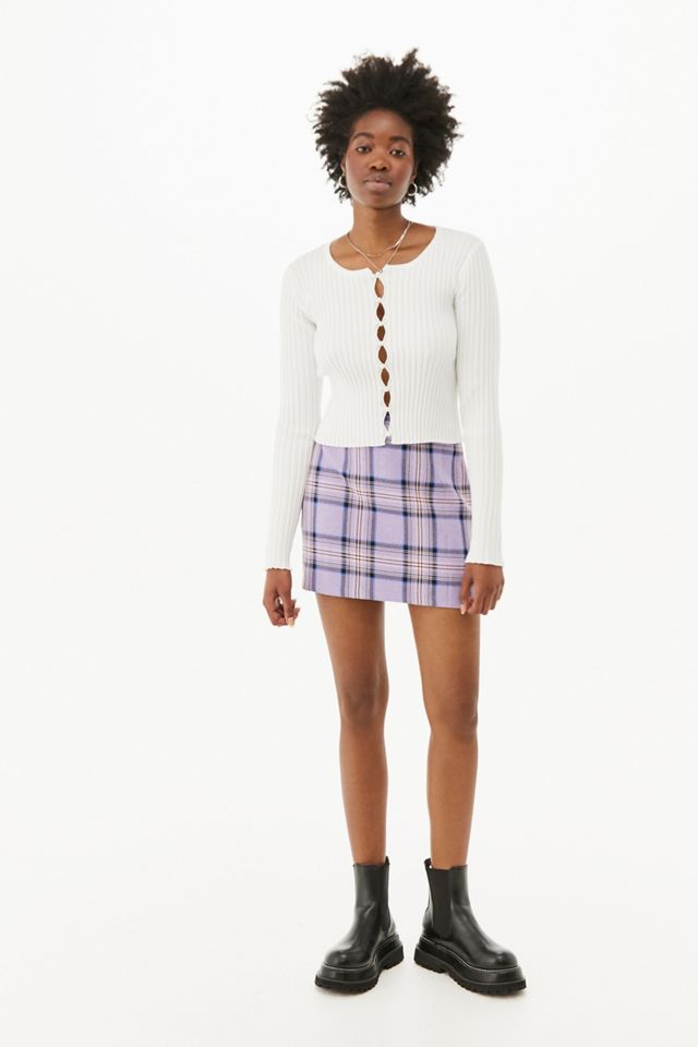 Daisy Street Button-Through Ribbed Knit Top #1