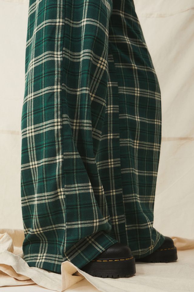 Daisy Street Dark Green Check Wide Leg Trousers #2