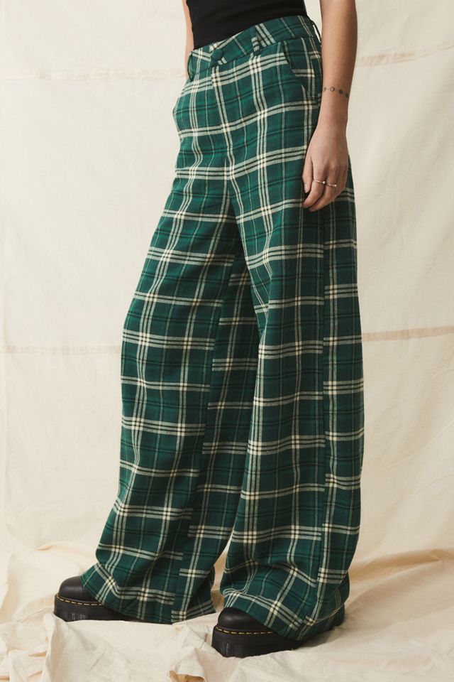 Daisy Street Dark Green Check Wide Leg Trousers #3
