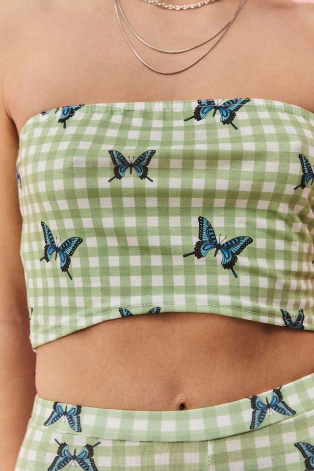 Daisy Street Gingham Butterfly Bandeau Top #2