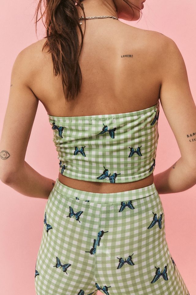 Daisy Street Gingham Butterfly Bandeau Top #3
