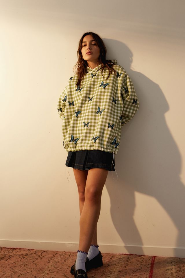 Daisy Street Gingham Butterfly Hoodie #1