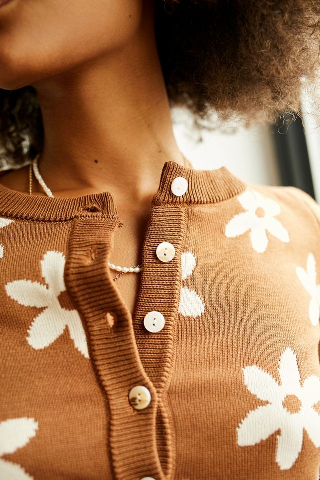 Cardigan Floral Marron Daisy Street #1
