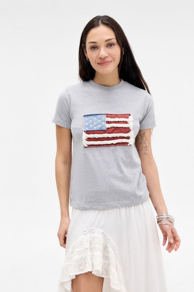 Daisy Street Appliqué Flag T-shirt #1