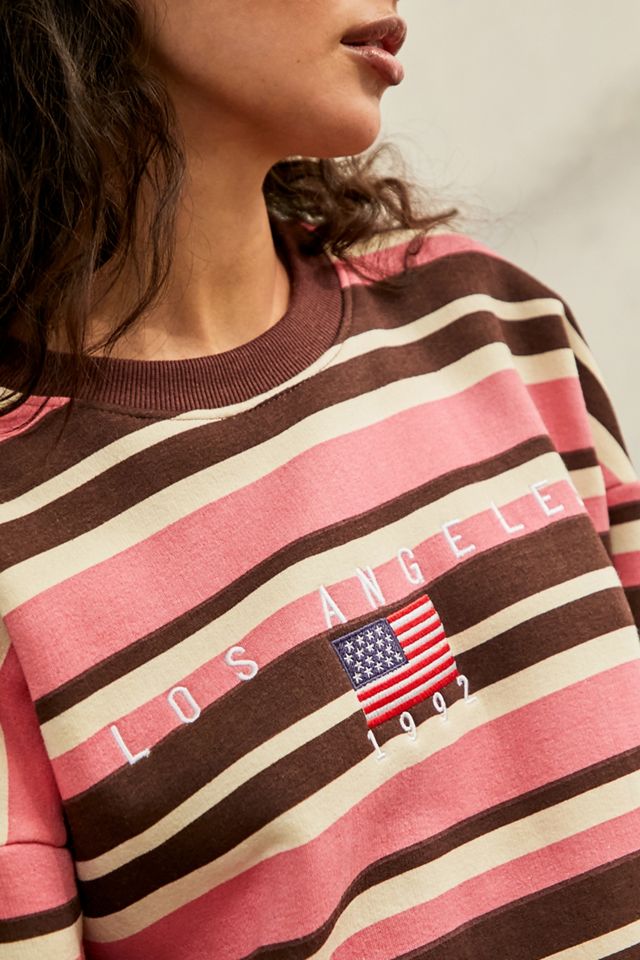 Daisy Street Los Angeles Striped Sweatshirt | Urban Outfitters UK