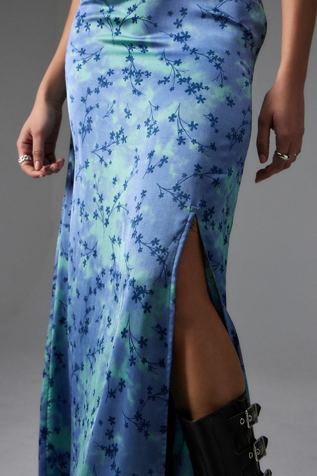 Daisy Street Blue Floral Satin Cami Maxi Dress | Urban Outfitters UK