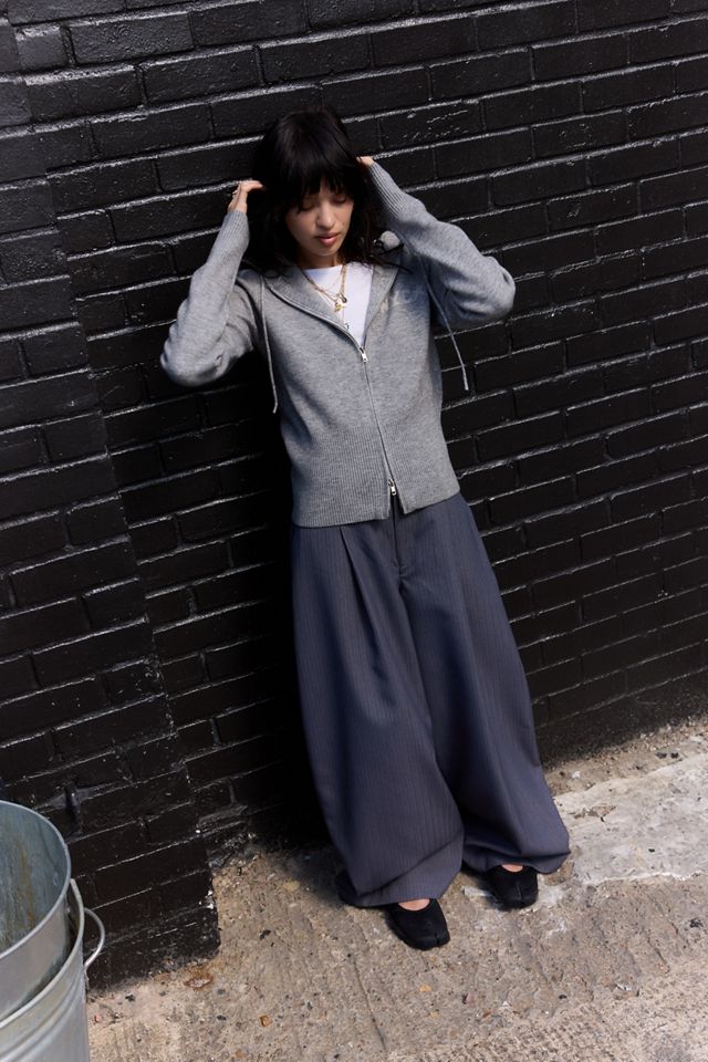 Daisy Street Grauer Kapuzenpullover mit Zip-Verschluss #3