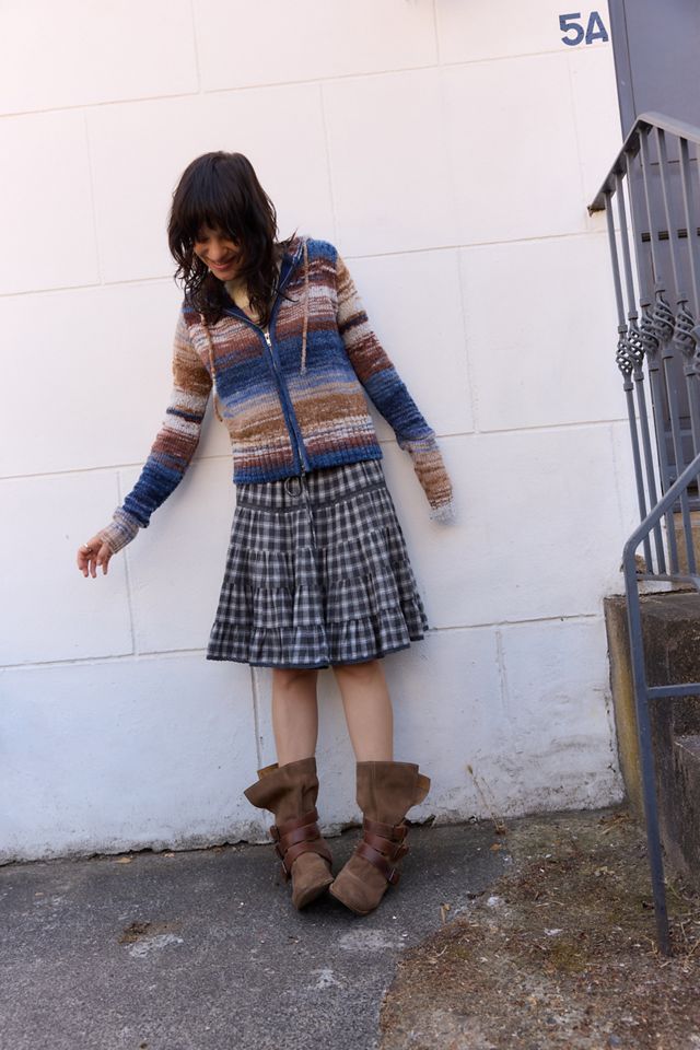 Daisy Street Navy Melierter Strick-Kapuzenpullover #1