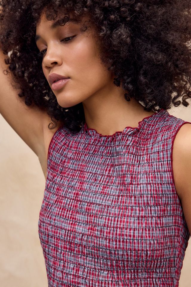 Daisy Street Shirred Check Mini Dress #2