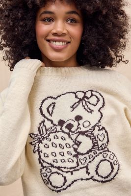 Pull en maille peluche écru Daisy Street