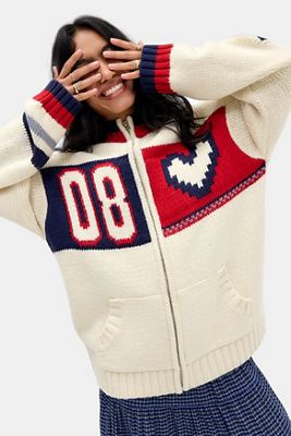 Daisy Street Beau Chunky Knit Zip-Through Jacket