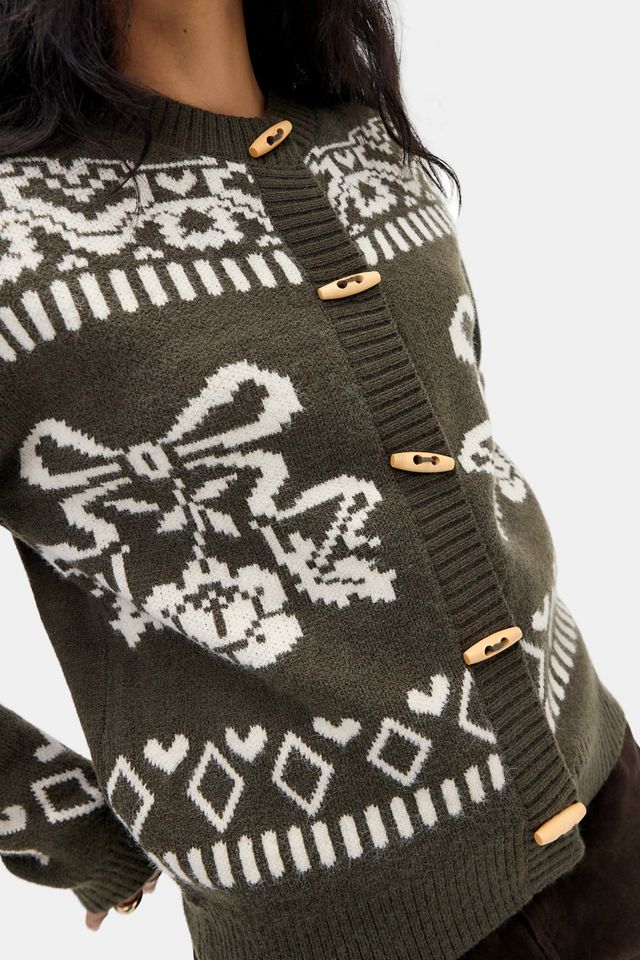 Cardigan à bascule en maille intarsia Daisy Street #1