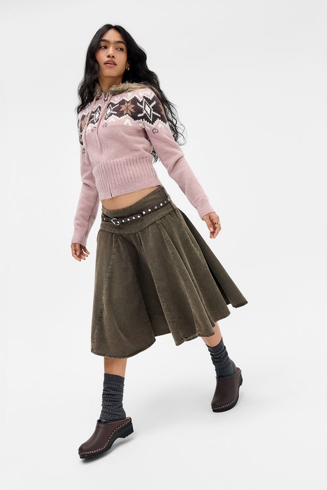 Daisy Street Lottie Faux Fur Trim Knit Hoodie #2