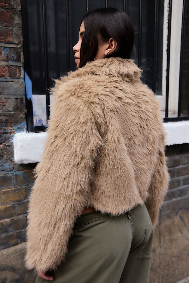 Daisy Street Teddy Faux Fur Crop Jacket #2