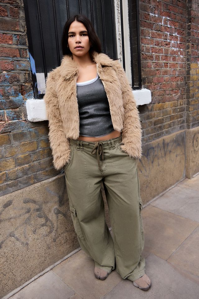 Daisy Street Teddy Faux Fur Crop Jacket #3