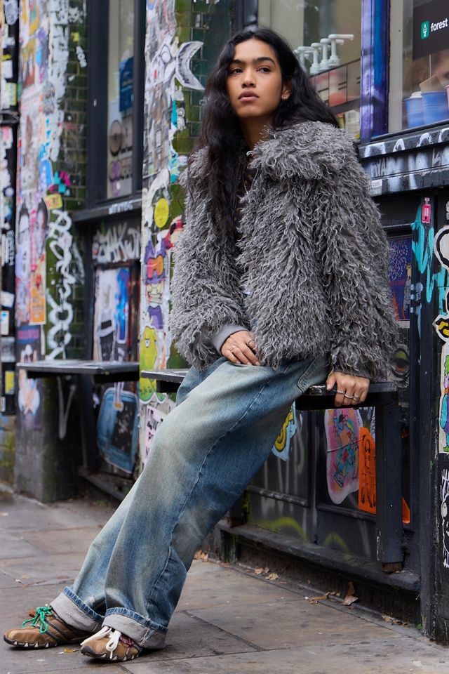 Daisy Street Harlow Jacke aus mongolischem Kunstfell #1