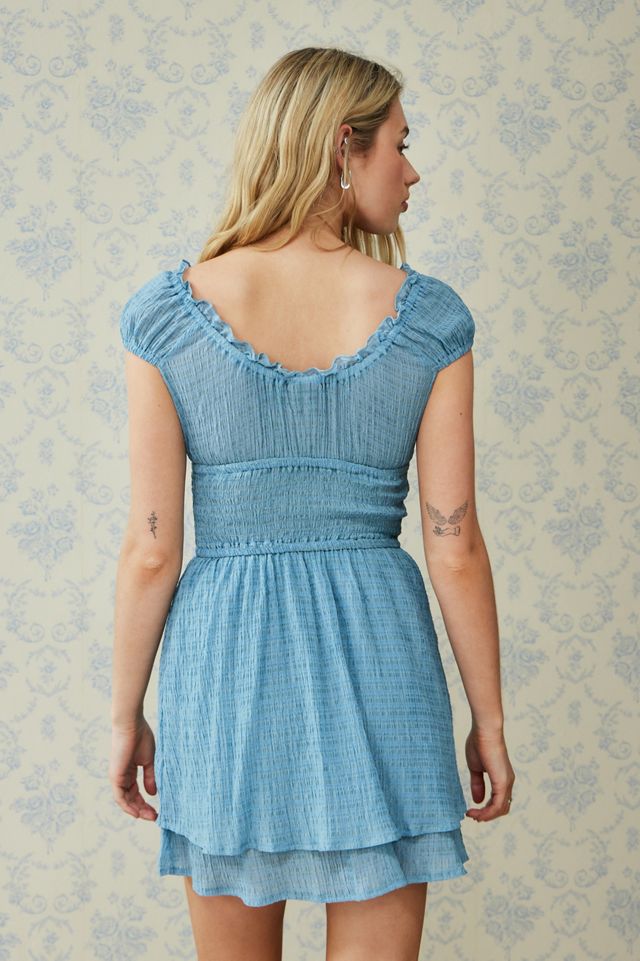 Robe mini à volants bleue Daisy Street #3