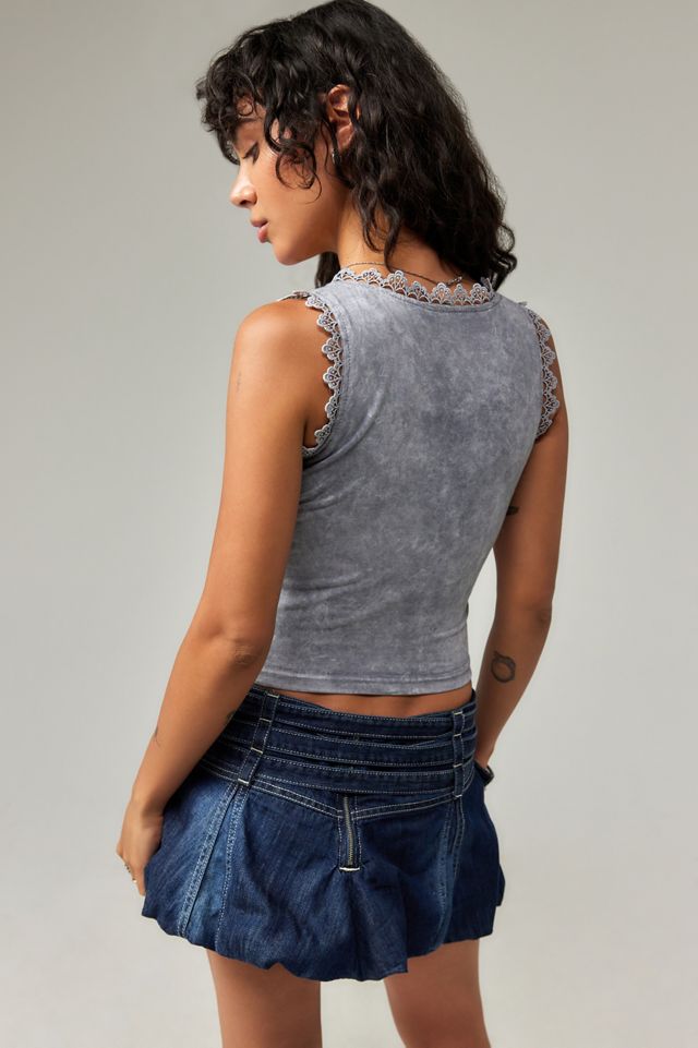 Daisy Street Lace Trim Bow Top #3