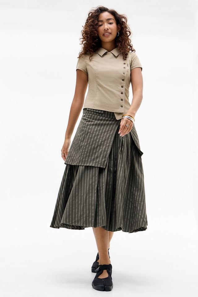 Daisy Street Heidi Asymmetric Midi Skirt #1