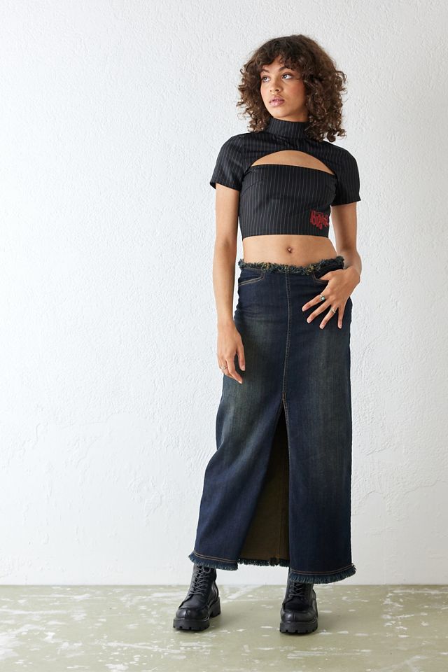 Daisy Street Bratz Pinstripe Cut-Out Top #1