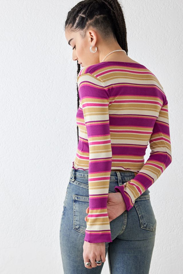 Daisy Street Striped Long Sleeve T-Shirt #3