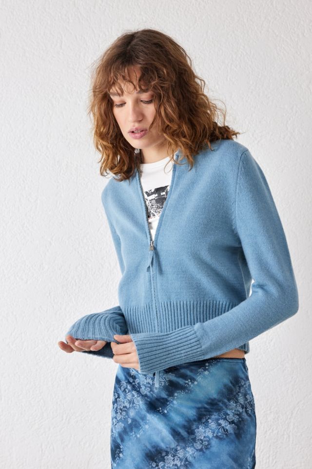 Daisy Street Knitted Zip Through Hoodie Urban Outfitters UK