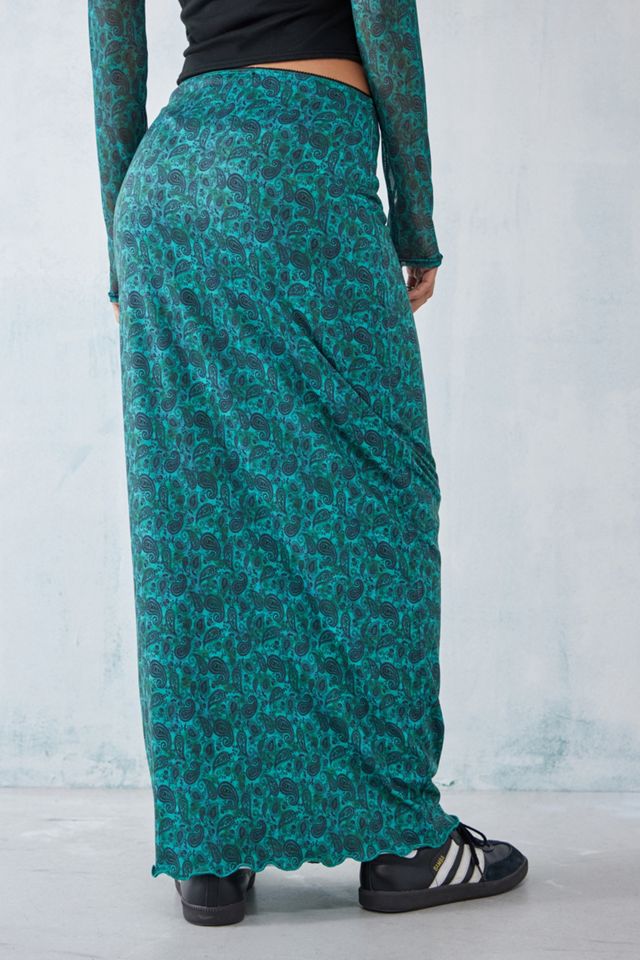 Daisy Street Maxi gonna Teal Paisley Print Mesh #3
