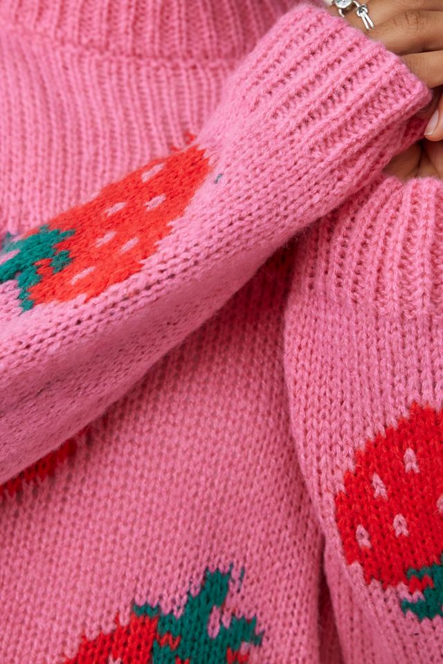 Daisy Street Strawberry Knit Jumper #1