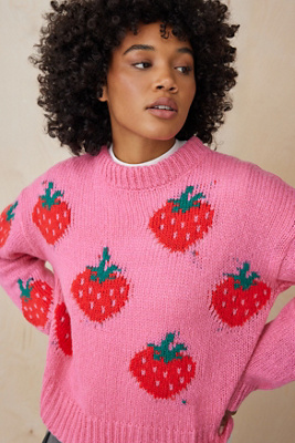 Daisy Street Erdbeer Strick Pullover | Urban Outfitters DE