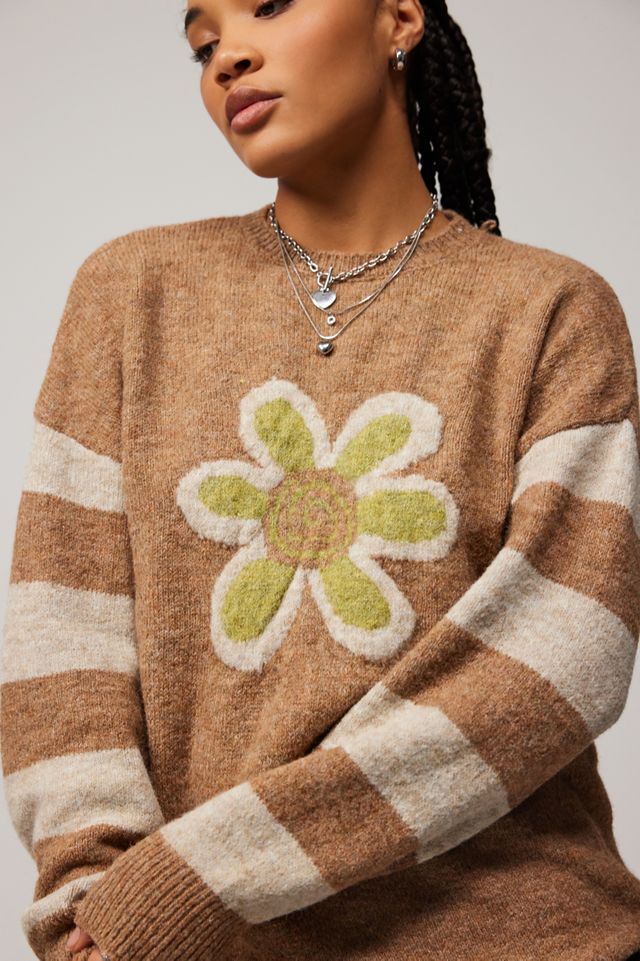 Pull en maille à motif floral UO #1