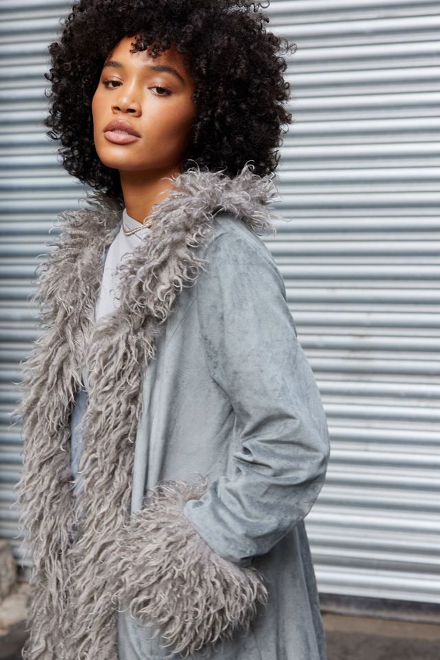 Daisy Street Faux Fur Suede Coat #1