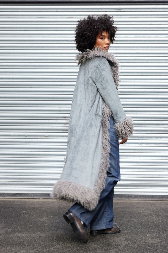 Daisy Street Faux Fur Suede Coat #2