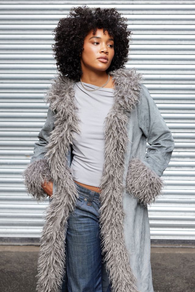 Daisy Street Faux Fur Suede Coat #3