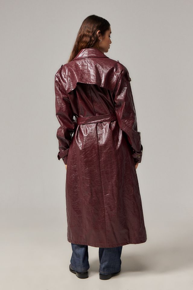 Manteau Trench en Simili Cuir Bordeaux Daisy Street #3