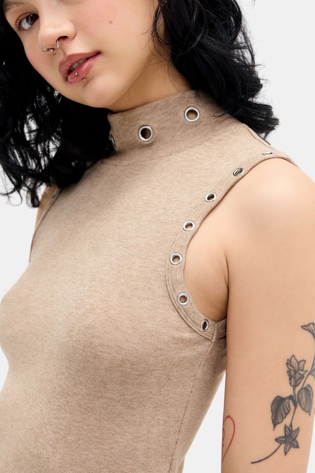 Daisy Street Camiseta sin Mangas de Cuello Alto con Detalles de Ojales #1