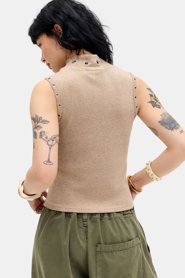 Daisy Street Camiseta sin Mangas de Cuello Alto con Detalles de Ojales #3