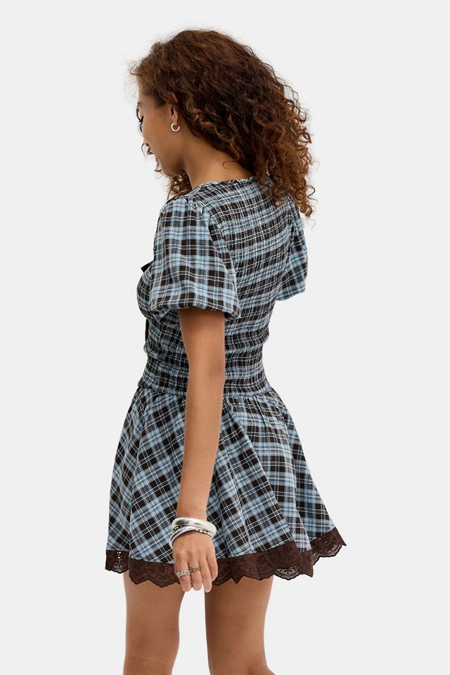 Robe à nœud en velours à carreaux Daisy Street #3