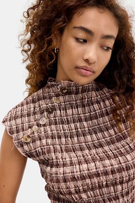 Daisy Street Baklava Shirred Top