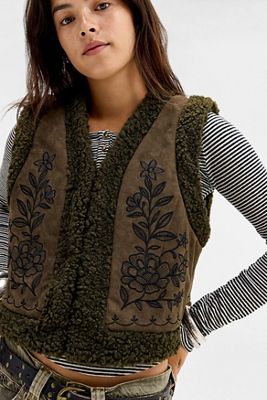 Daisy Street Pfefferminz Fleece-gefütterte Weste