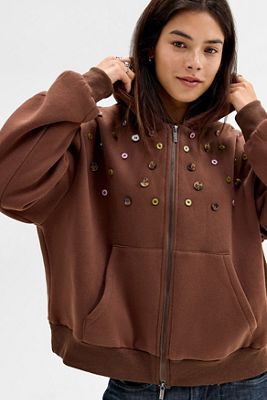 Daisy Street Truffle Button Hoodie