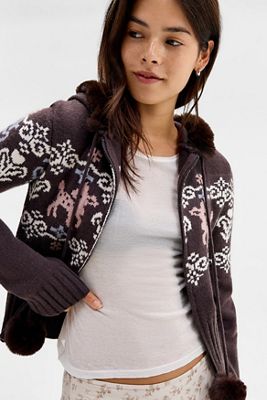 Felpa con Cappuccio in Maglia Eclair con Zip Daisy Street