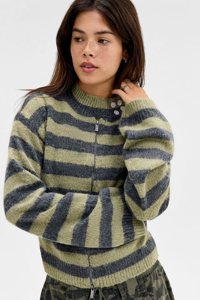 Pull tricoté à rayures avec fermeture éclair Daisy Street exclusif UO #4