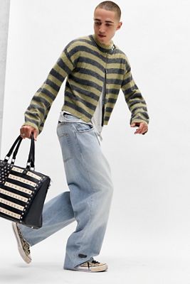 Daisy Street UO Exclusive Stripe Zip-Through Knit Jumper