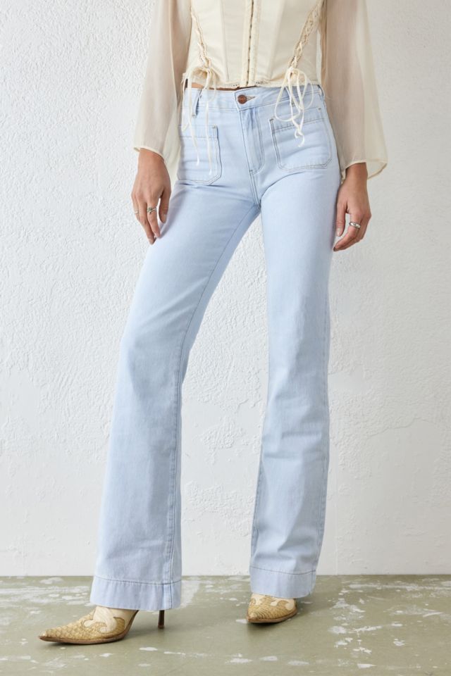 Wrangler Ice Blue Flare Jeans | Urban Outfitters UK